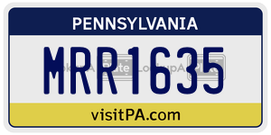 MRR1635  license plate in PA