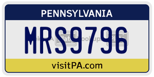 MRS9796 license plate in Pennsylvania