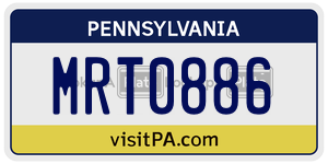 MRT0886 license plate in Pennsylvania