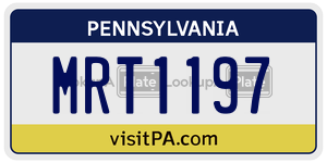 MRT1197  license plate in PA