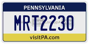 MRT2230 license plate in Pennsylvania