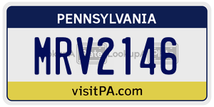 MRV2146 license plate in Pennsylvania