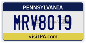 MRV8019  license plate in PA