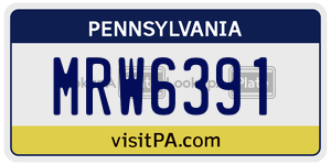MRW6391 license plate in Pennsylvania