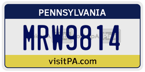 MRW9814  license plate in PA