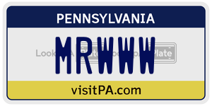 MRWWW  license plate in PA