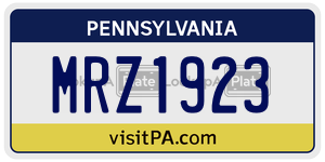 MRZ1923 license plate in Pennsylvania