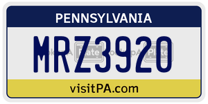 MRZ3920  license plate in PA