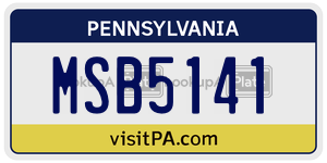 MSB5141  license plate in PA