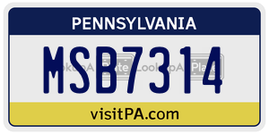 MSB7314  license plate in PA