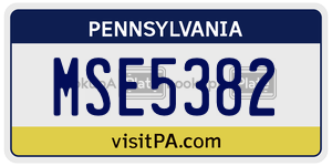 MSE5382  license plate in PA