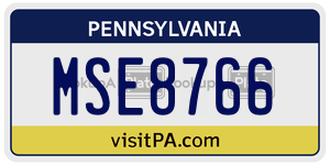 MSE8766  license plate in PA