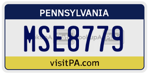 MSE8779  license plate in PA