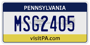 MSG2405  license plate in PA