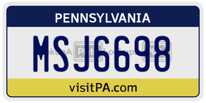MSJ6698  license plate in PA