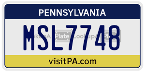 MSL7748  license plate in PA