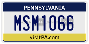 MSM1066  license plate in PA