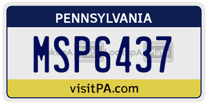 MSP6437  license plate in PA