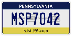 MSP7042 license plate in Pennsylvania