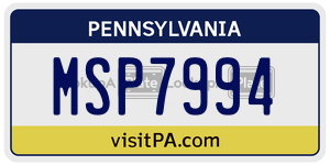 MSP7994 license plate in Pennsylvania