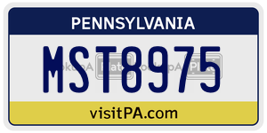 MST8975 license plate in Pennsylvania