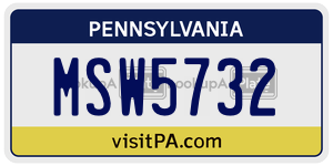 MSW5732  license plate in PA