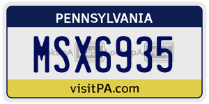 MSX6935 license plate in Pennsylvania