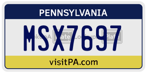 MSX7697 license plate in Pennsylvania