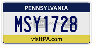 MSY1728 license plate in Pennsylvania