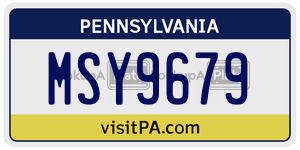 MSY9679 license plate in Pennsylvania