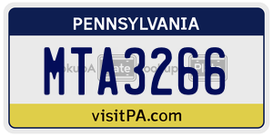 MTA3266  license plate in PA