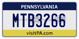 MTB3266  license plate in PA