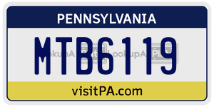 MTB6119  license plate in PA