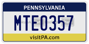 MTE0357 license plate in Pennsylvania