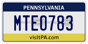MTE0783  license plate in PA