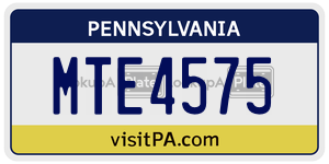 MTE4575  license plate in PA
