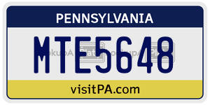 MTE5648 license plate in Pennsylvania