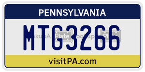 MTG3266  license plate in PA
