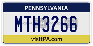 MTH3266  license plate in PA