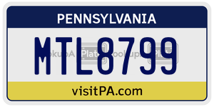 MTL8799 license plate in Pennsylvania