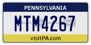 MTM4267  license plate in PA