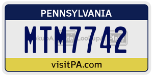 MTM7742  license plate in PA
