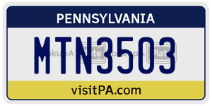 MTN3503 license plate in Pennsylvania