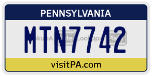 MTN7742  license plate in PA