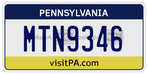 MTN9346  license plate in PA