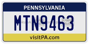 MTN9463  license plate in PA