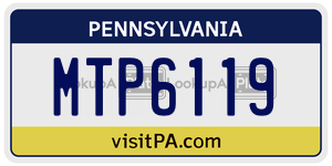 MTP6119  license plate in PA