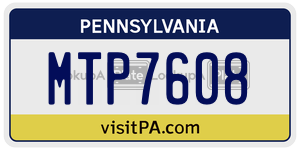 MTP7608  license plate in PA