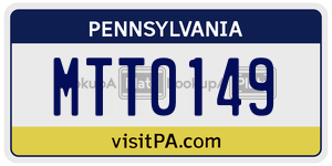 MTT0149  license plate in PA