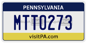 MTT0273 license plate in Pennsylvania